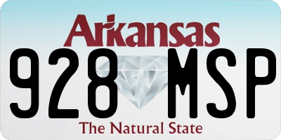 AR license plate 928MSP