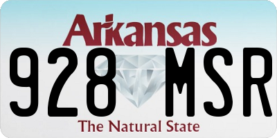 AR license plate 928MSR