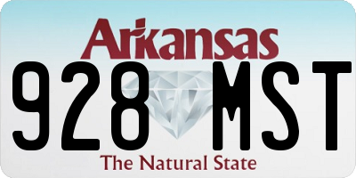 AR license plate 928MST