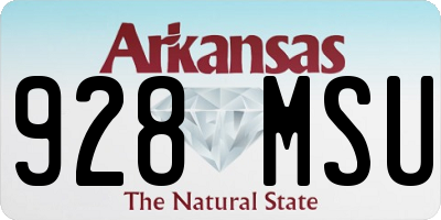 AR license plate 928MSU