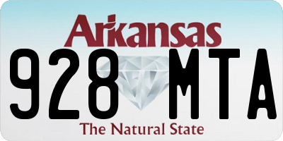 AR license plate 928MTA