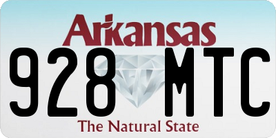 AR license plate 928MTC