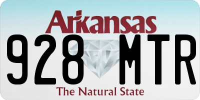 AR license plate 928MTR