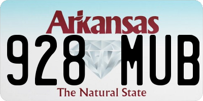 AR license plate 928MUB