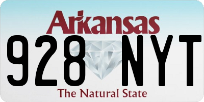 AR license plate 928NYT