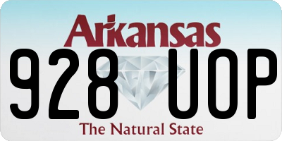 AR license plate 928UOP