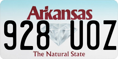 AR license plate 928UOZ