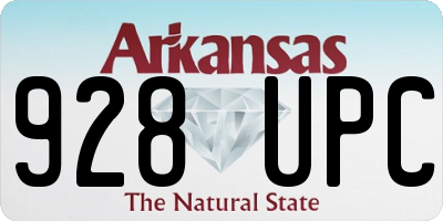 AR license plate 928UPC