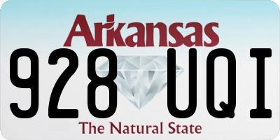 AR license plate 928UQI
