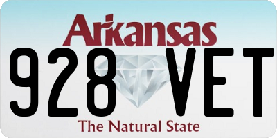 AR license plate 928VET