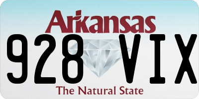 AR license plate 928VIX