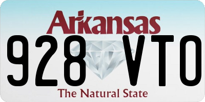 AR license plate 928VTO
