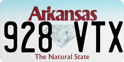 AR license plate 928VTX