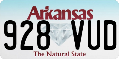 AR license plate 928VUD