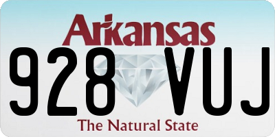 AR license plate 928VUJ