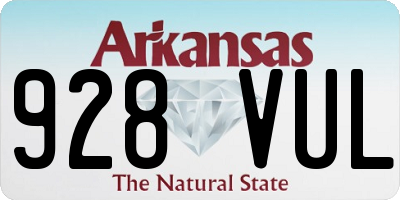 AR license plate 928VUL
