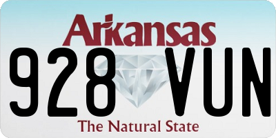AR license plate 928VUN