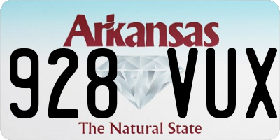 AR license plate 928VUX