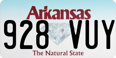 AR license plate 928VUY