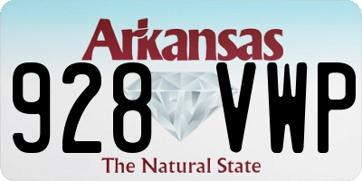 AR license plate 928VWP