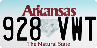 AR license plate 928VWT