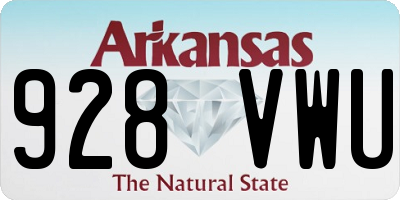 AR license plate 928VWU