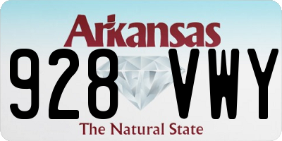 AR license plate 928VWY