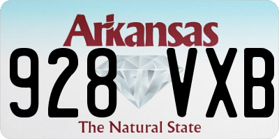 AR license plate 928VXB