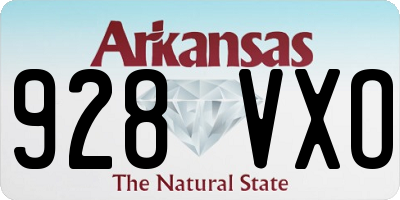 AR license plate 928VXO