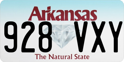 AR license plate 928VXY