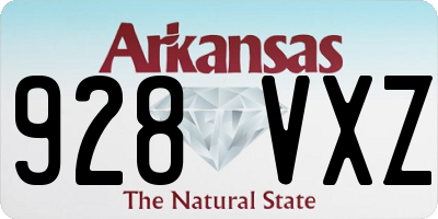 AR license plate 928VXZ