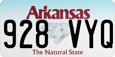 AR license plate 928VYQ