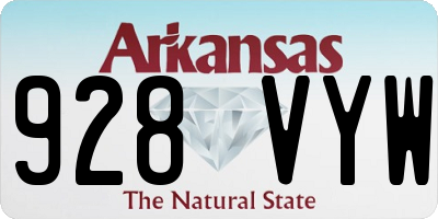 AR license plate 928VYW