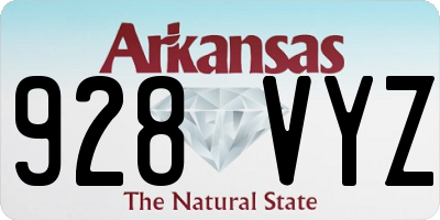 AR license plate 928VYZ