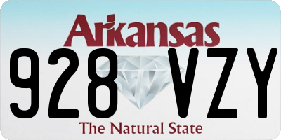 AR license plate 928VZY