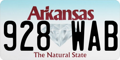 AR license plate 928WAB