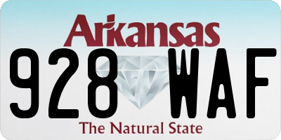 AR license plate 928WAF