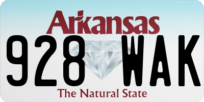 AR license plate 928WAK
