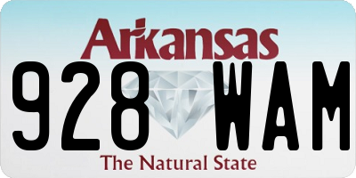 AR license plate 928WAM