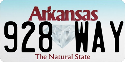 AR license plate 928WAY