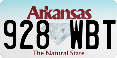 AR license plate 928WBT