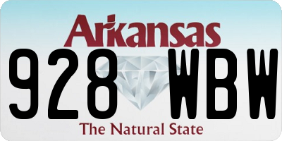 AR license plate 928WBW