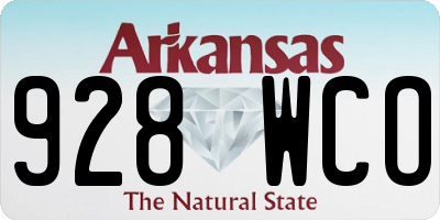 AR license plate 928WCO