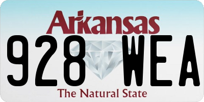 AR license plate 928WEA
