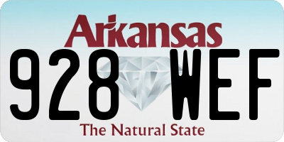 AR license plate 928WEF
