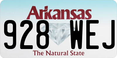 AR license plate 928WEJ