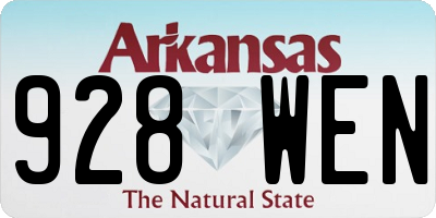 AR license plate 928WEN