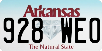 AR license plate 928WEO