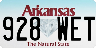 AR license plate 928WET