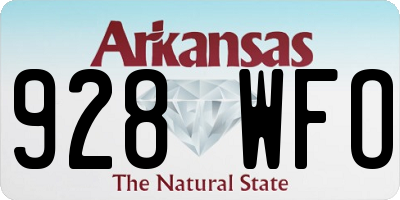 AR license plate 928WFO